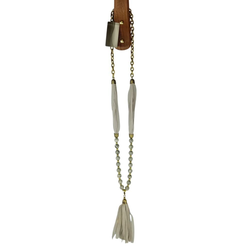 Gray Long Tassel Necklace Women's Jewelry